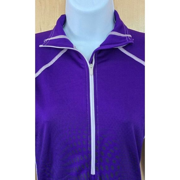 Nike Pro Purple Long Sleeve Quarter Zip Athletic Top workout running hiking gym - Picture 3 of 9